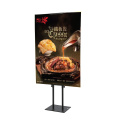 double Black metal KT Board Hanging Retractable adjustable poster Stand for outdoor advertising display frame